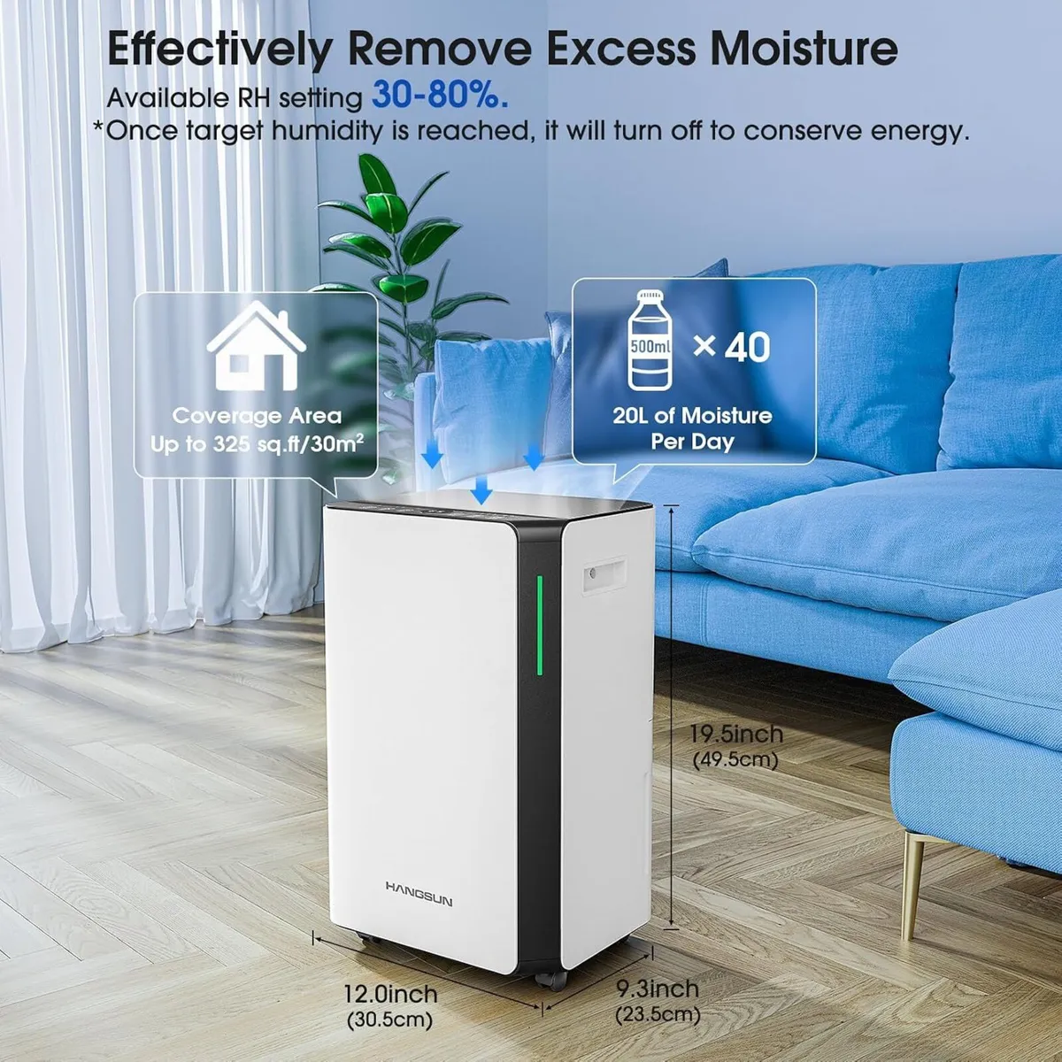 20L Day Dehumidifiers for Home Dehumidifier - Image 2