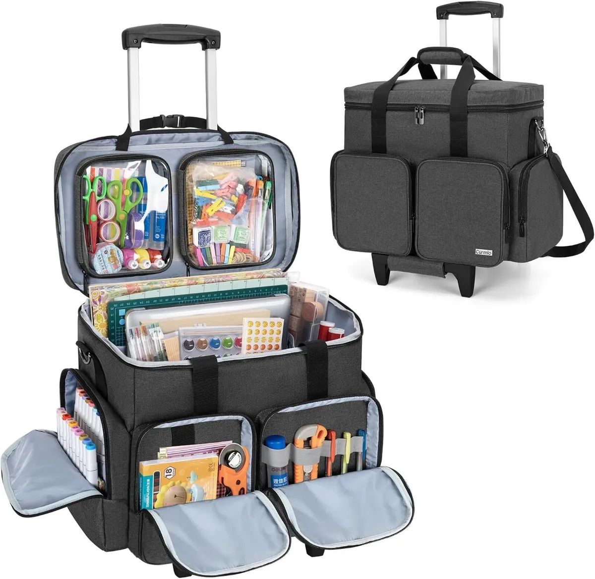 Rolling Scrapbook Tote Craft Bag on Wheels - Image 1