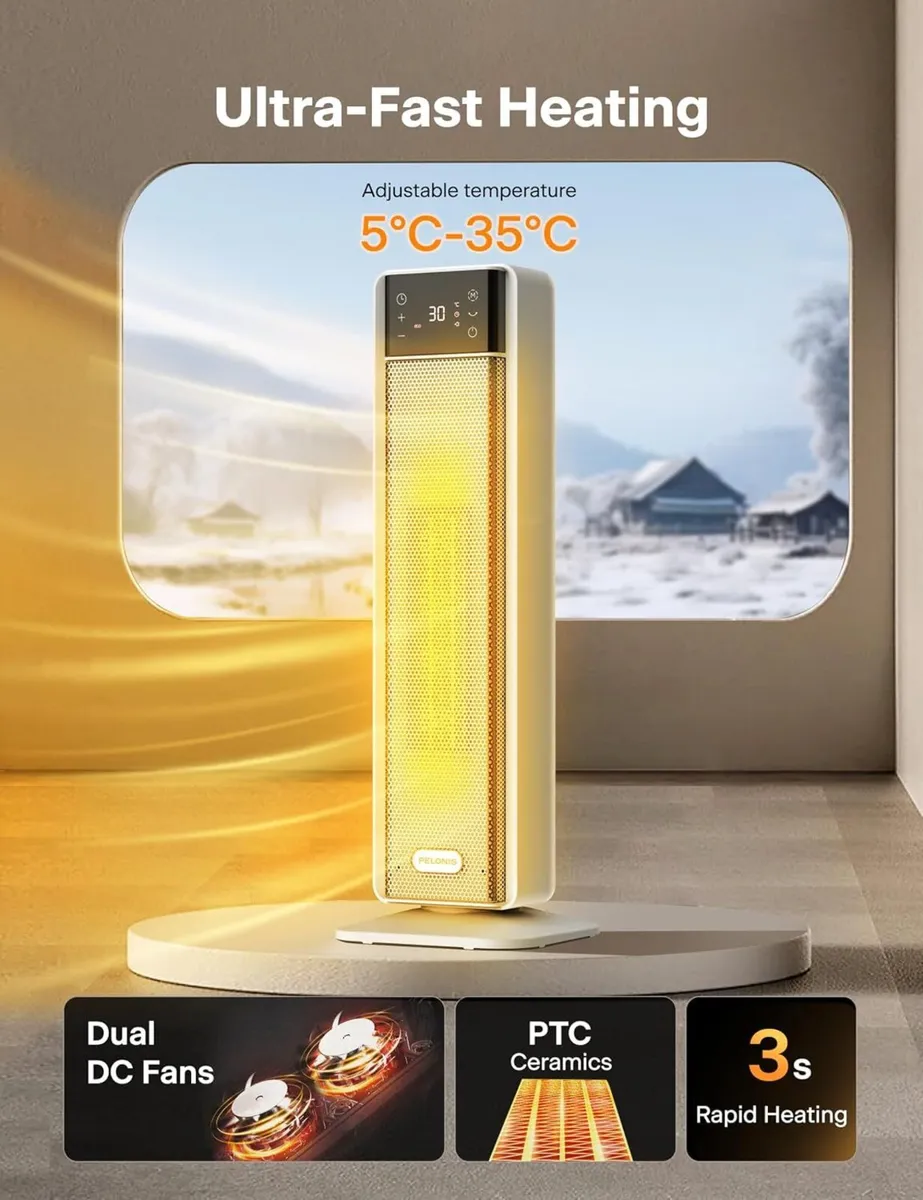 Electric Heater 2000W Energy Efficient Silent - Image 2