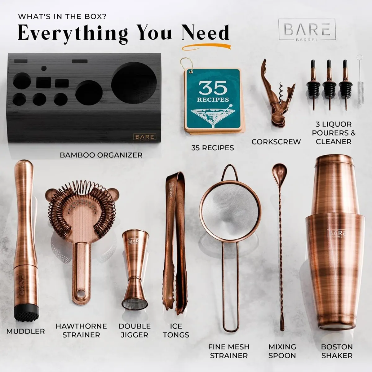 Cocktail Making Kit 14-Piece Bartender Shaker Set - Image 4