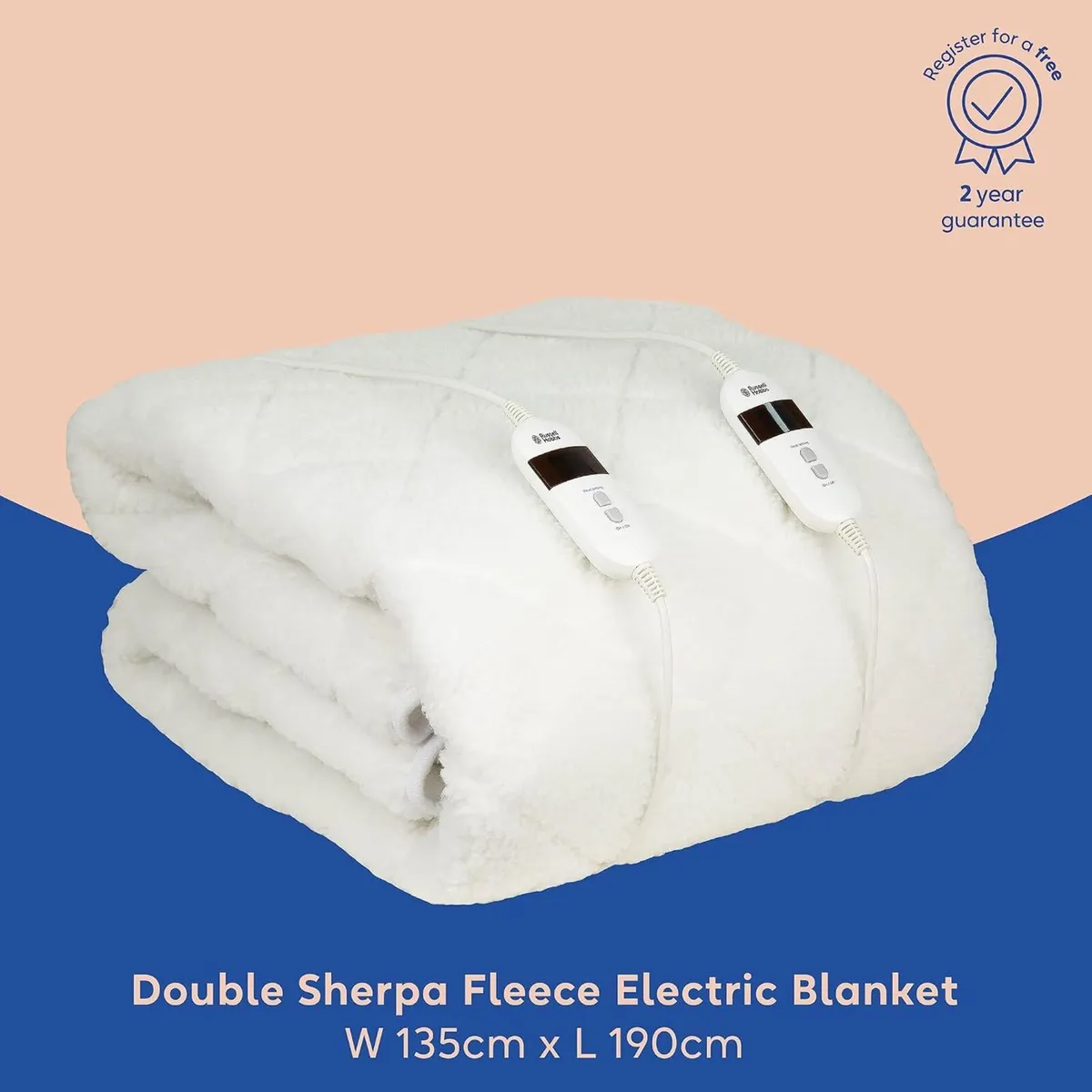 Electric Blanket Sherpa Fleece Heated Double - Image 2