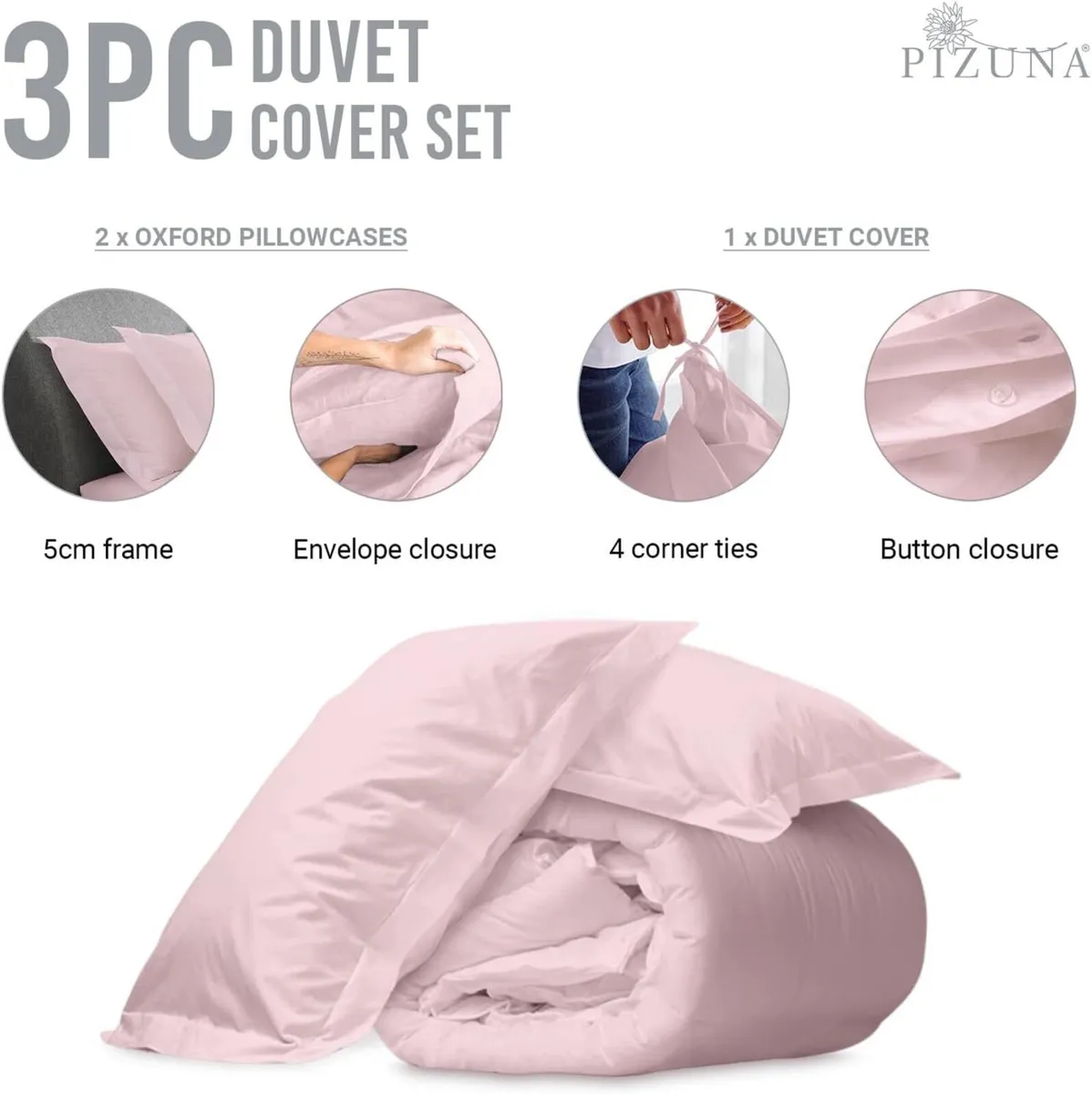 Cotton Duvet Cover Set King Size 600 Thread - Image 3