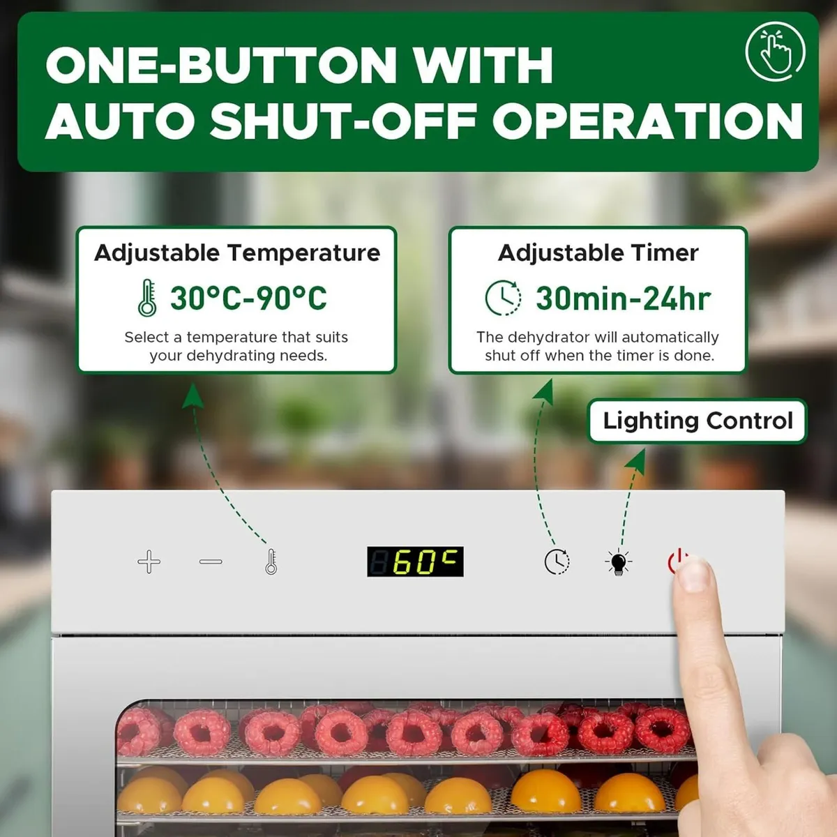 Stainless Steel Food Dehydrator 8 Tray Fruit Dryer - Image 4