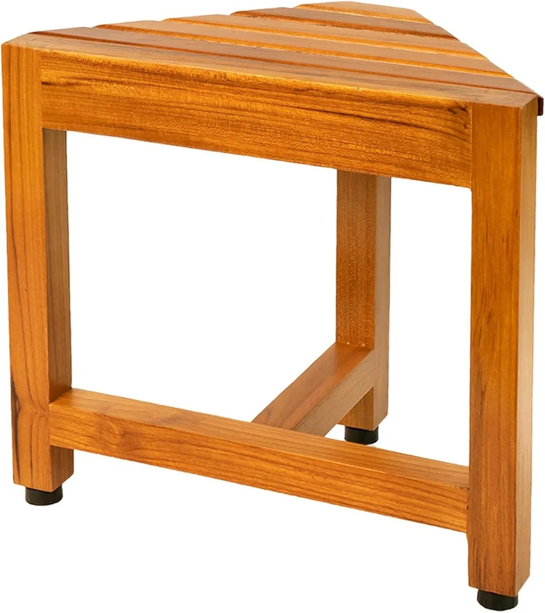 Teak Corner Shower Bench Wooden Foot Rest Large - Image 1