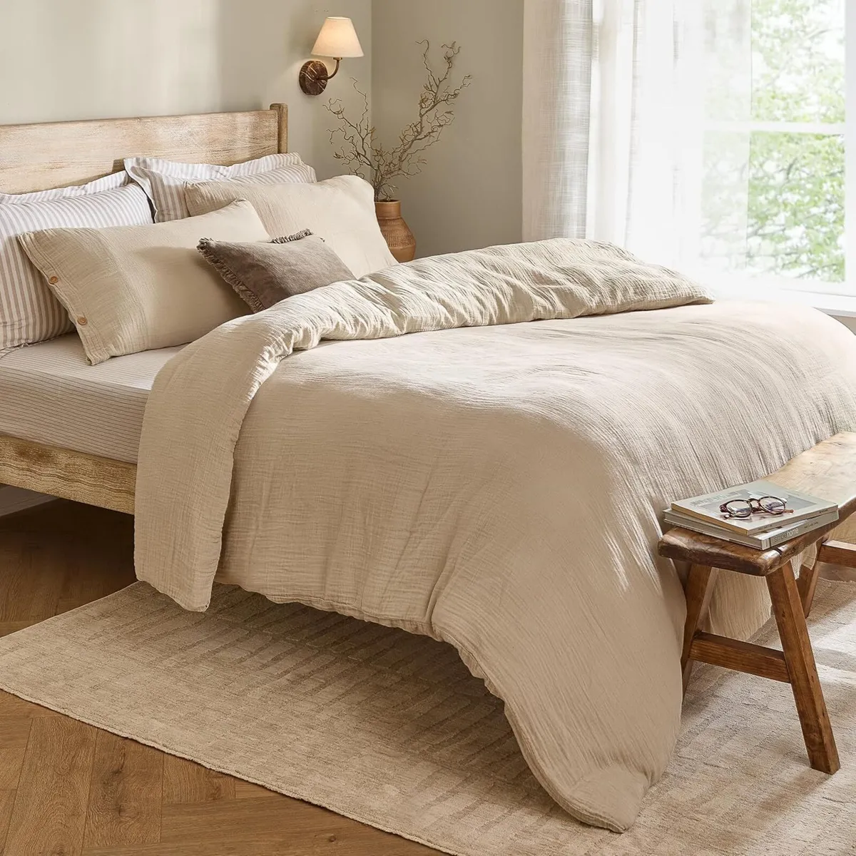 Lark Cotton Muslin Duvet Cover Set - Image 1