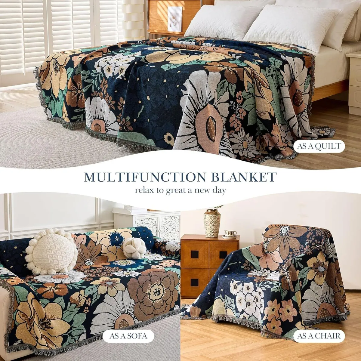 Bohemian Large Sofa Throw Blanket-Extra Throws - Image 4