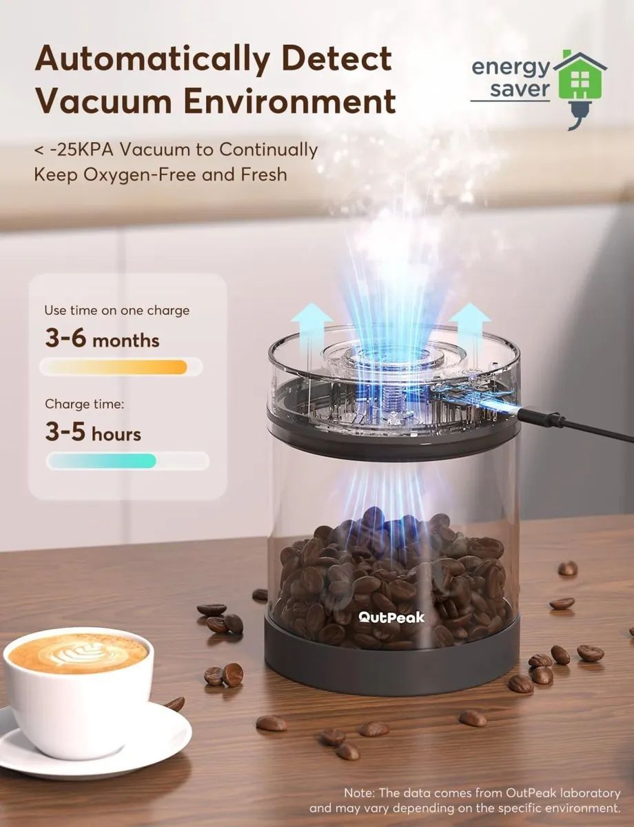 Kilo Auto Vacuum Coffee Canister 1.8L for 21.2oz - Image 2