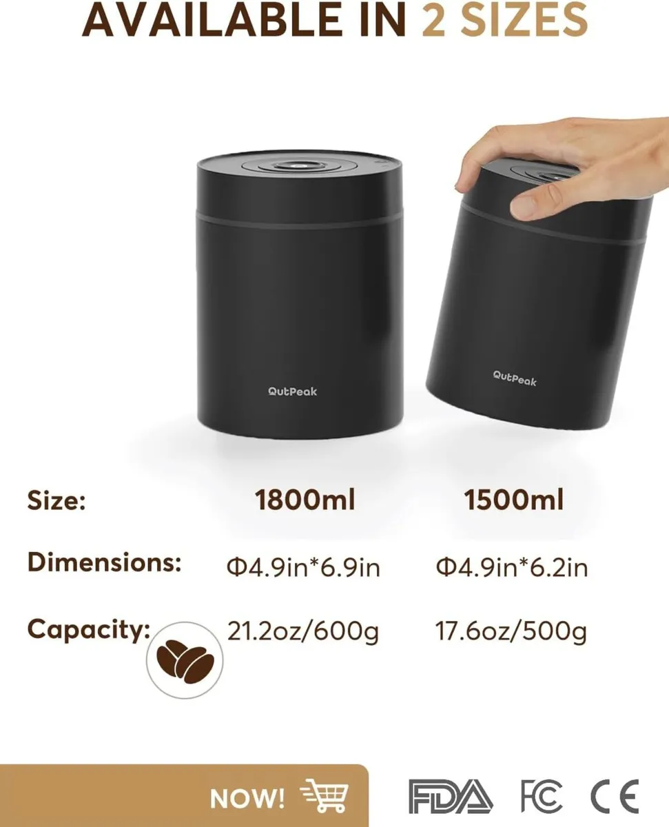 Kilo Auto Vacuum Coffee Canister 1.8L for 21.2oz - Image 4