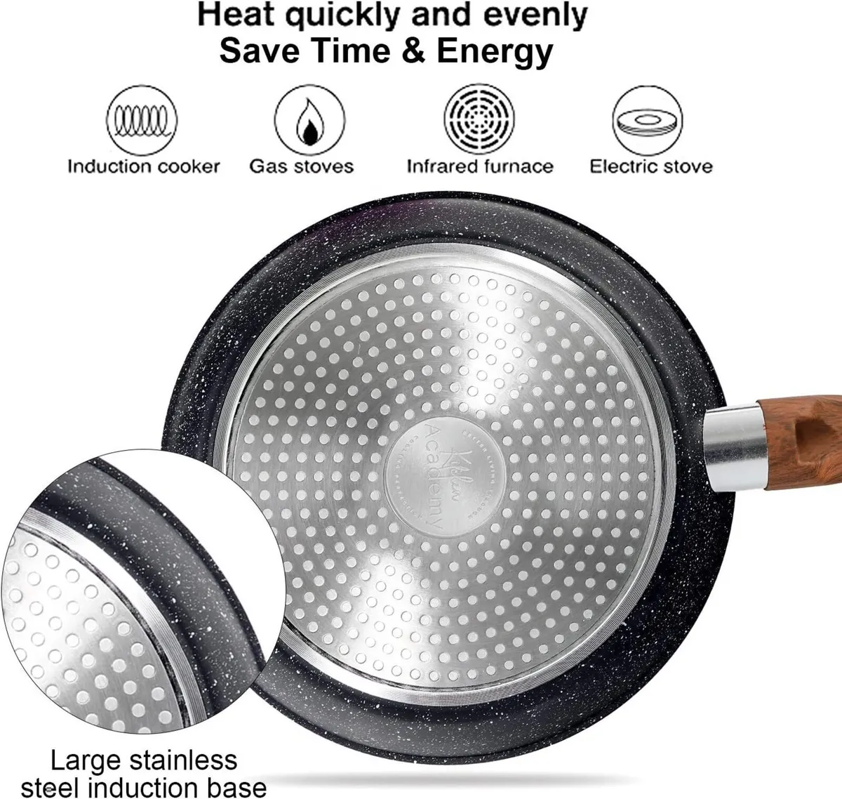 Induction Hob Pans Set 12-Piece Granite Cookware - Image 3