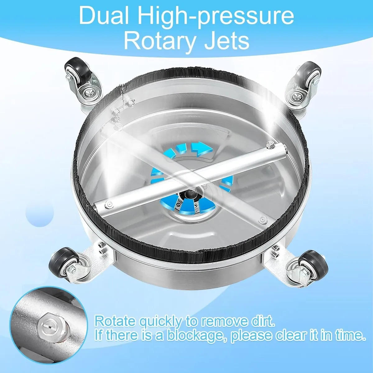 14” Pressure Washer Surface Cleaner with 4 Wheels - Image 3