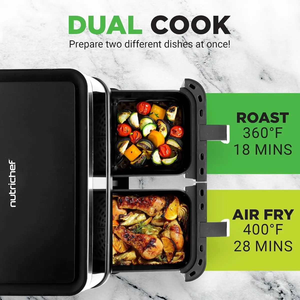 Large Air Fryer Dual Zone 8.3L Double - Image 2