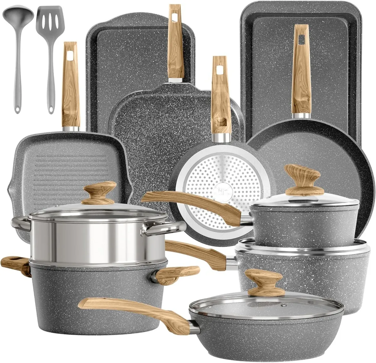 17 Pieces Non Stick Pots and Pans Set - Image 1