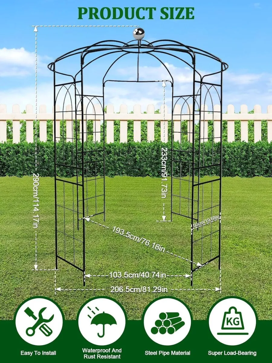 2.9m 4-Sided Metal Heavy Duty Birdcage Shape - Image 2