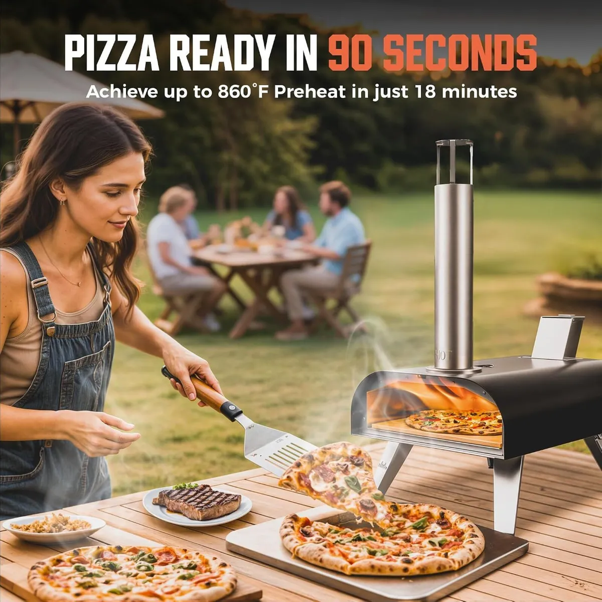 Outdoors 12 Inch Wood Pellet Pizza Oven Portable - Image 4
