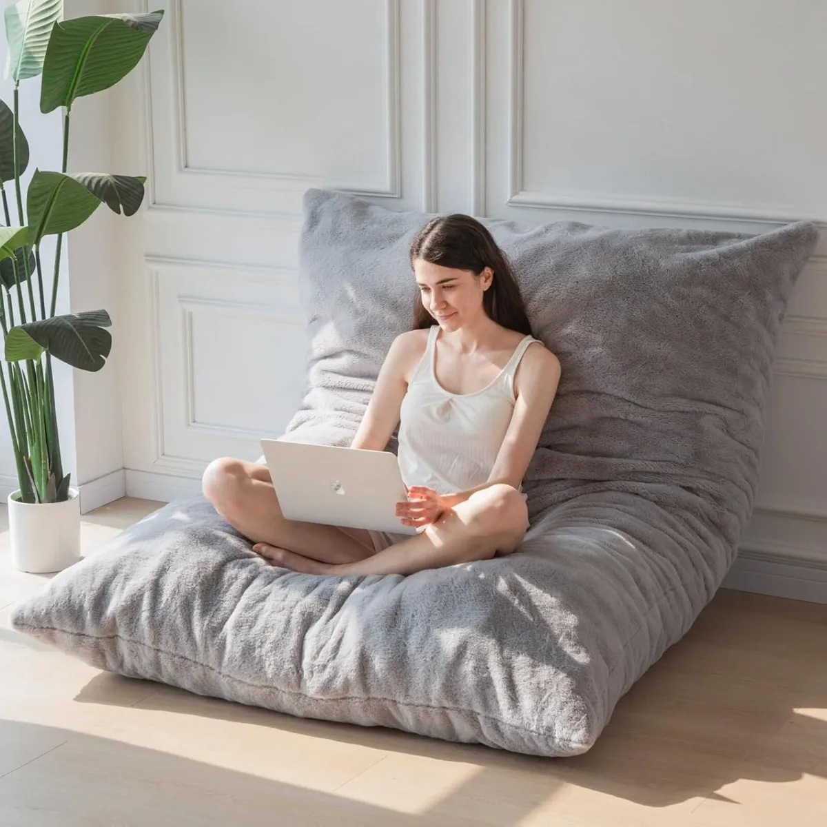 Giant Bean Bag Bed Square Chair Large Sofa - Image 1