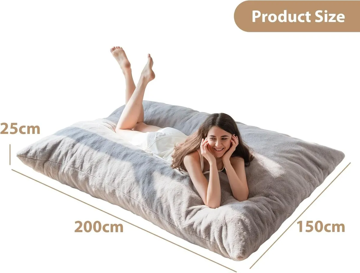 Giant Bean Bag Bed Square Chair Large Sofa - Image 2
