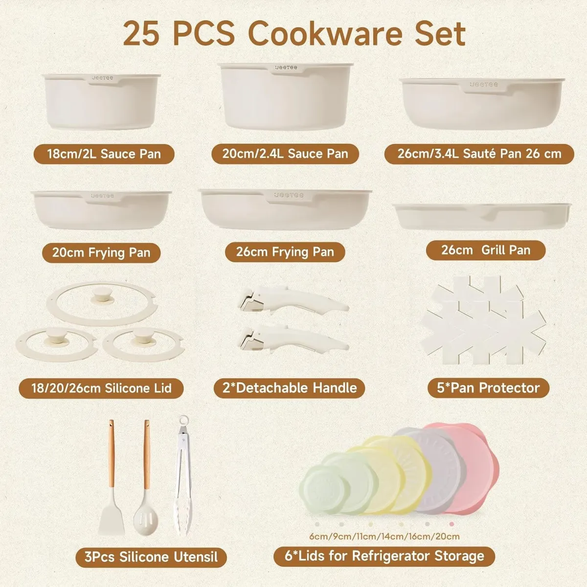 Pots and Pans Set Non Stick 25pcs - Image 2