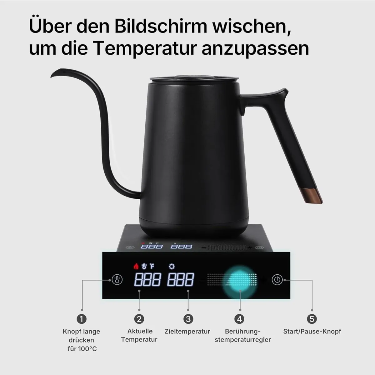 Electric Gooseneck Kettle 600ML Variable - Image 2