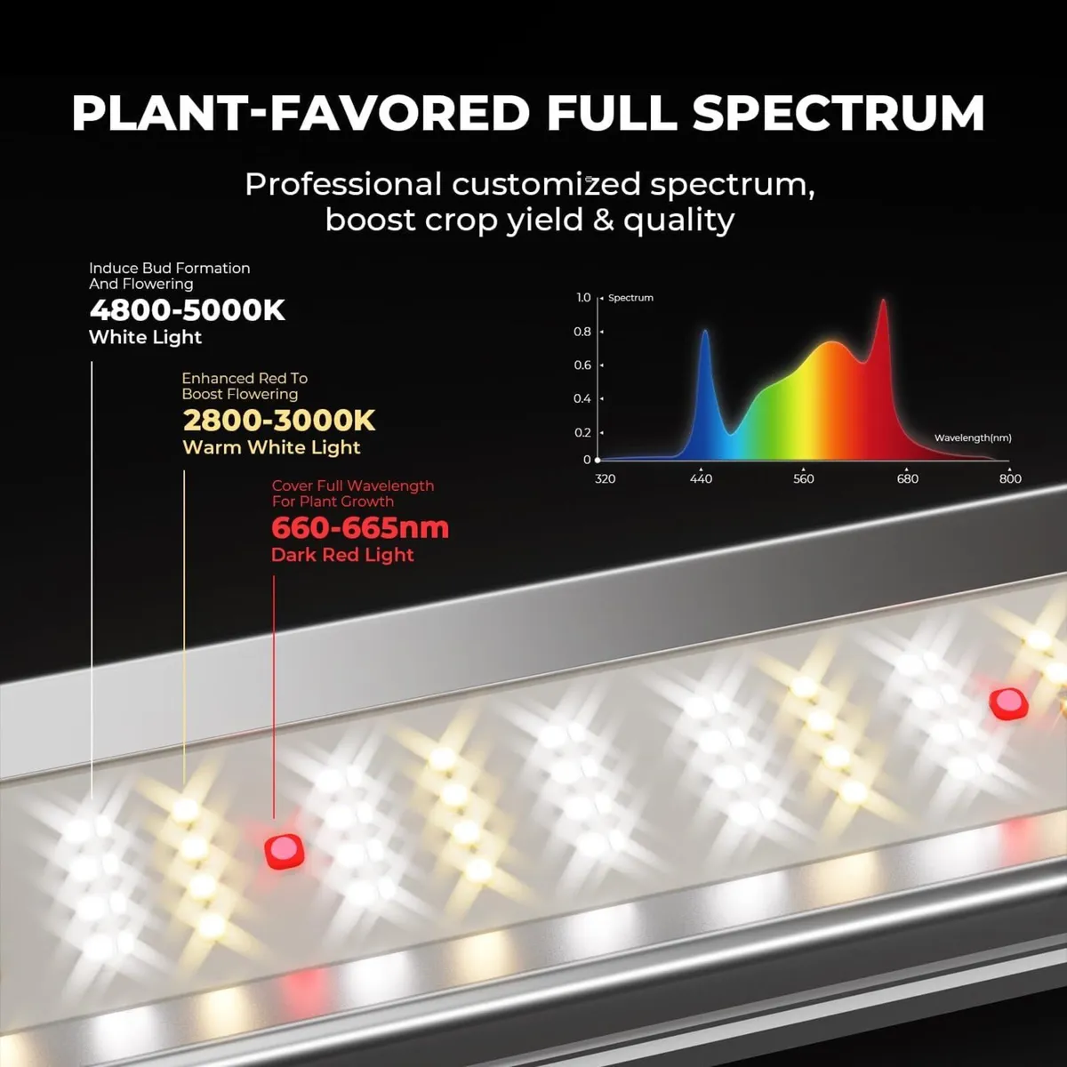 LED Grow Light 2x2FT Full Spectrum Lights Bar - Image 3