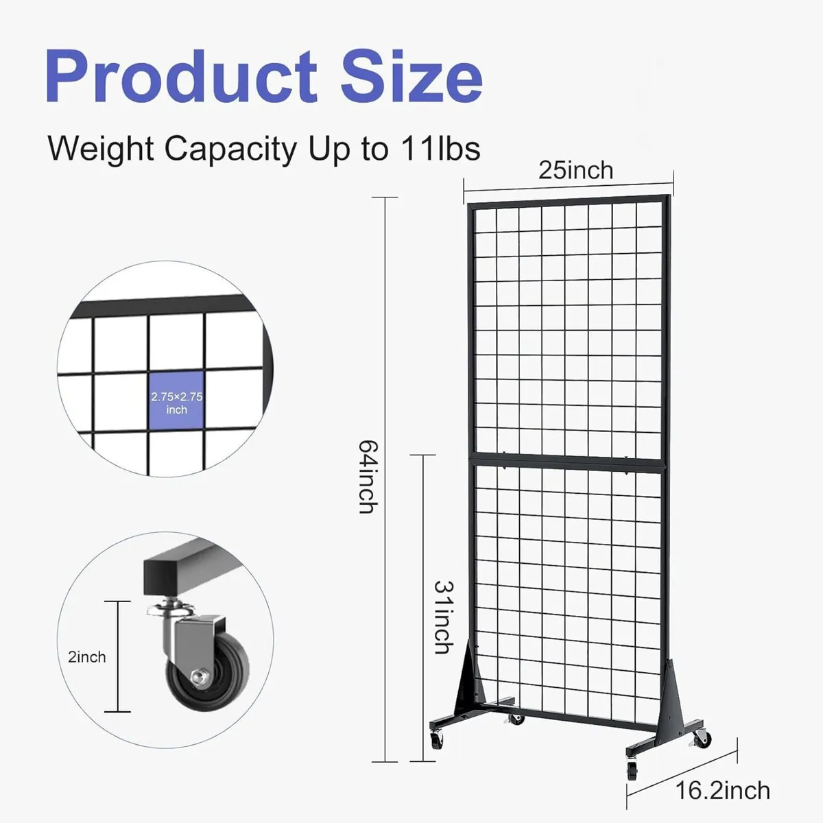 Gridwall Panel Display Stands 2'x5.5' Ft - Image 2