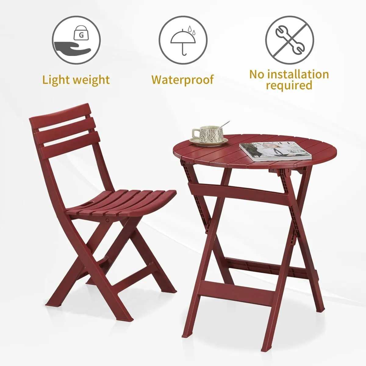 Folding Bistro Set Foldable - Image 3