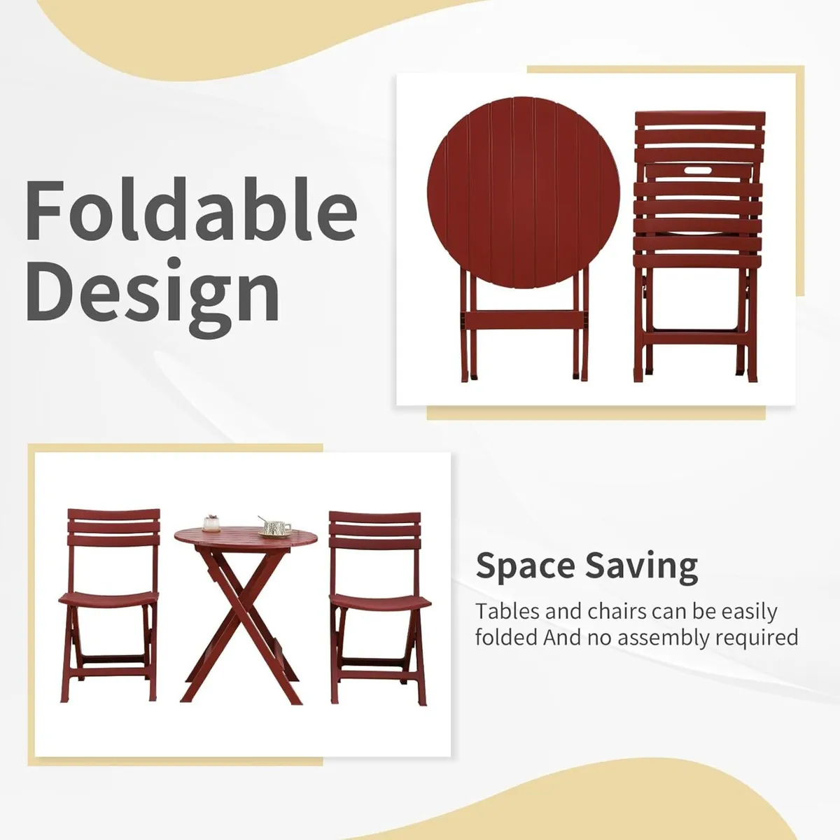 Folding Bistro Set Foldable - Image 4