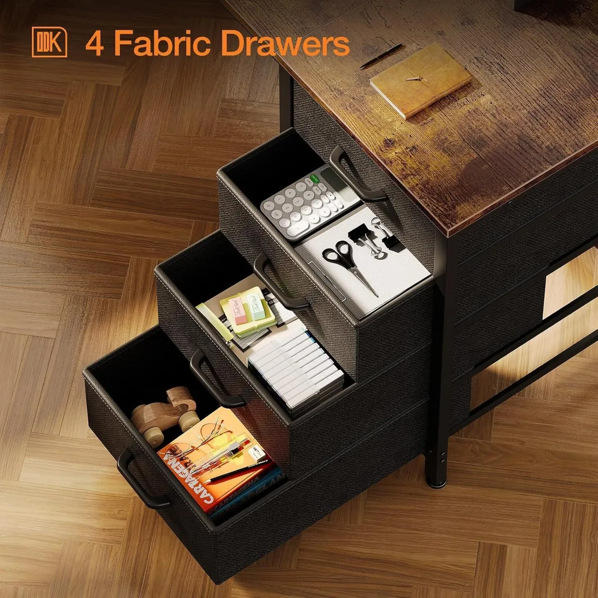 Computer Desk with Drawers Reversible Office - Image 4