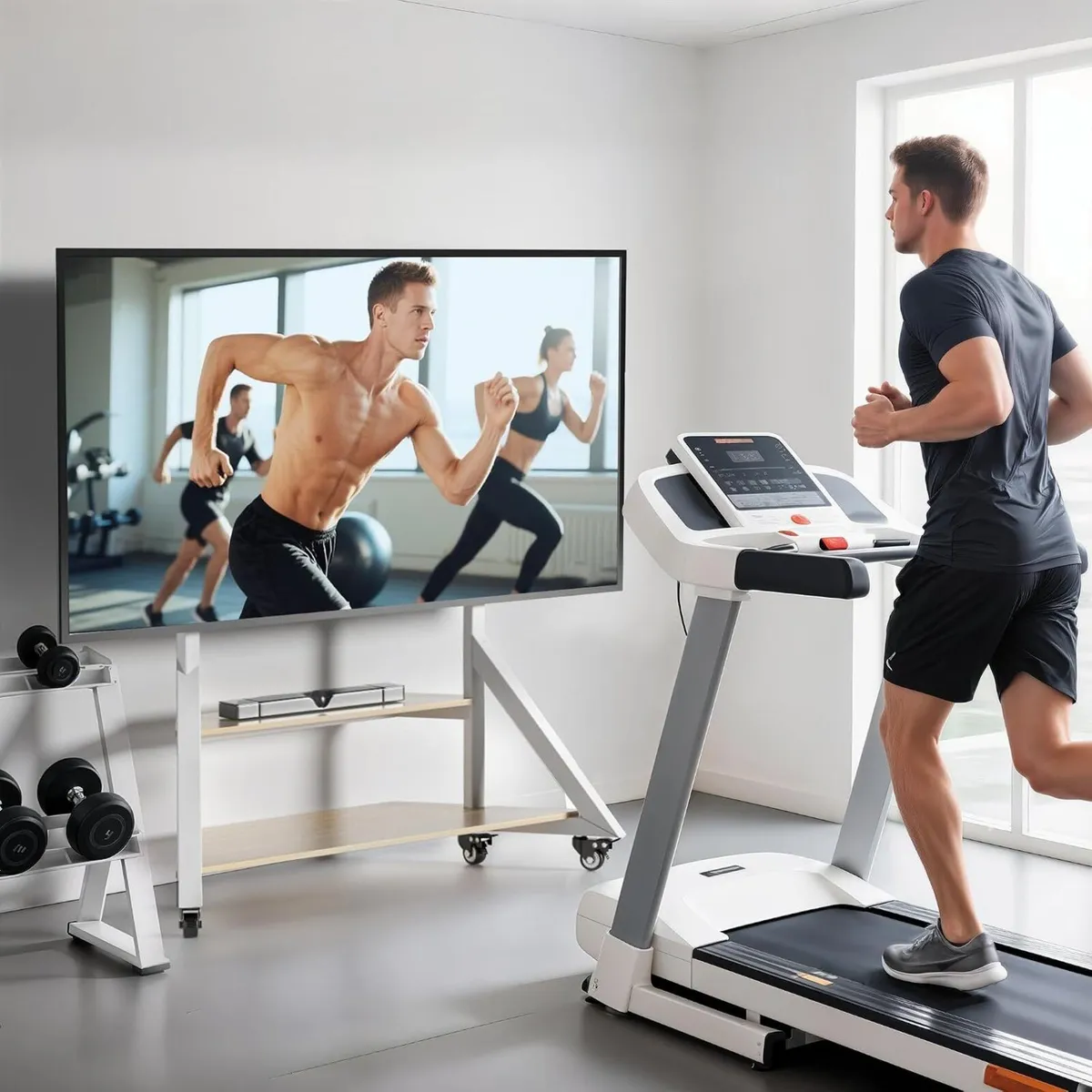 Mobile TV Stand with Wheels 65-100 Inch - Image 4