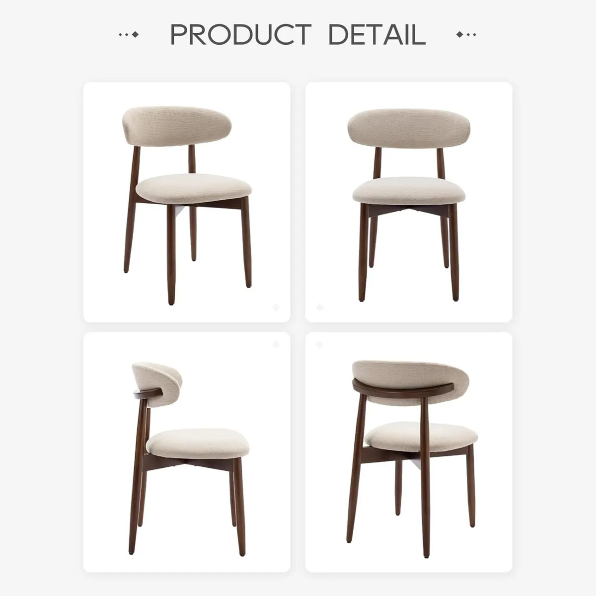 Modern Dining Chairs Set with Wooden Legs - Image 3