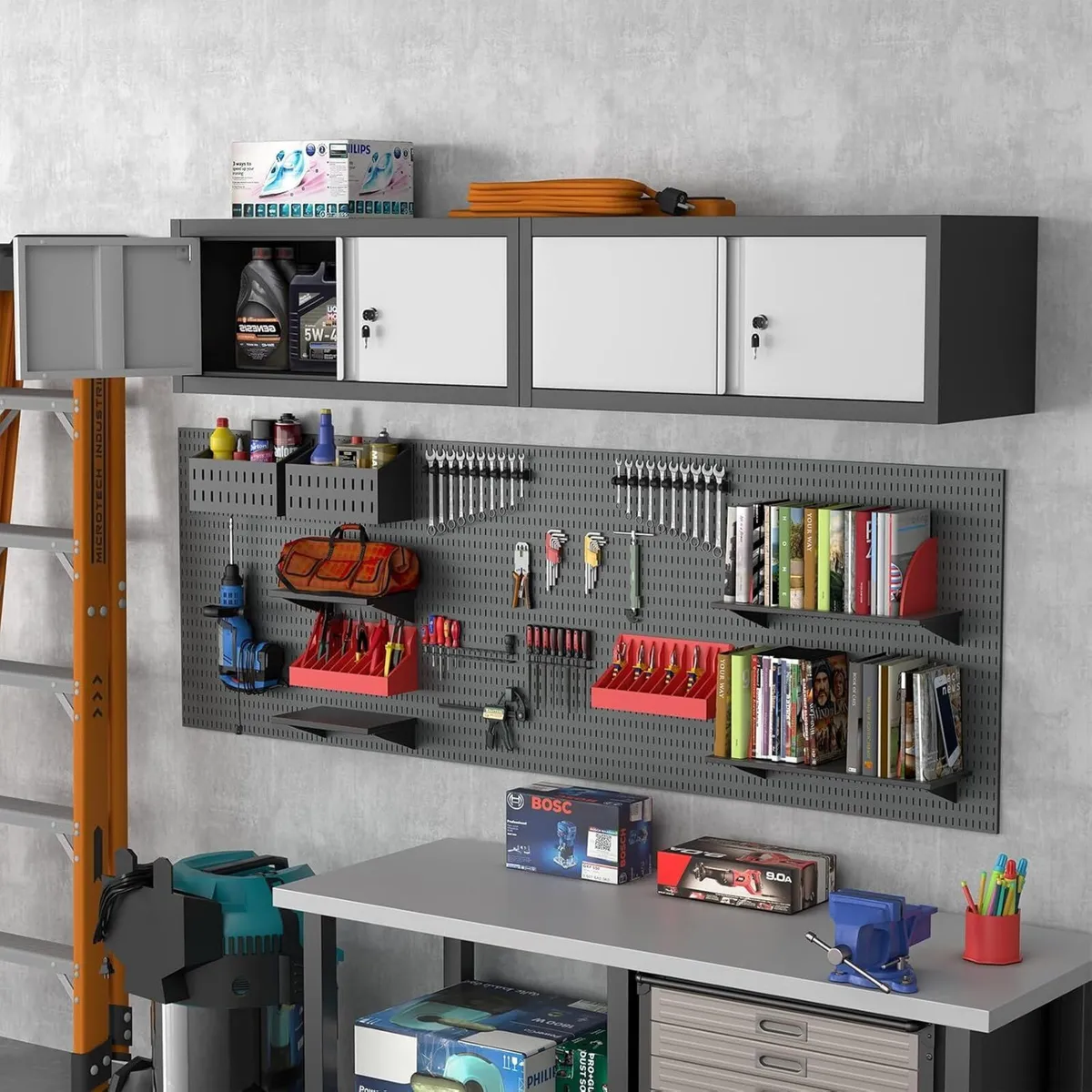 Metal Garage Storage Cabinet Locking Wall Mounted - Image 2