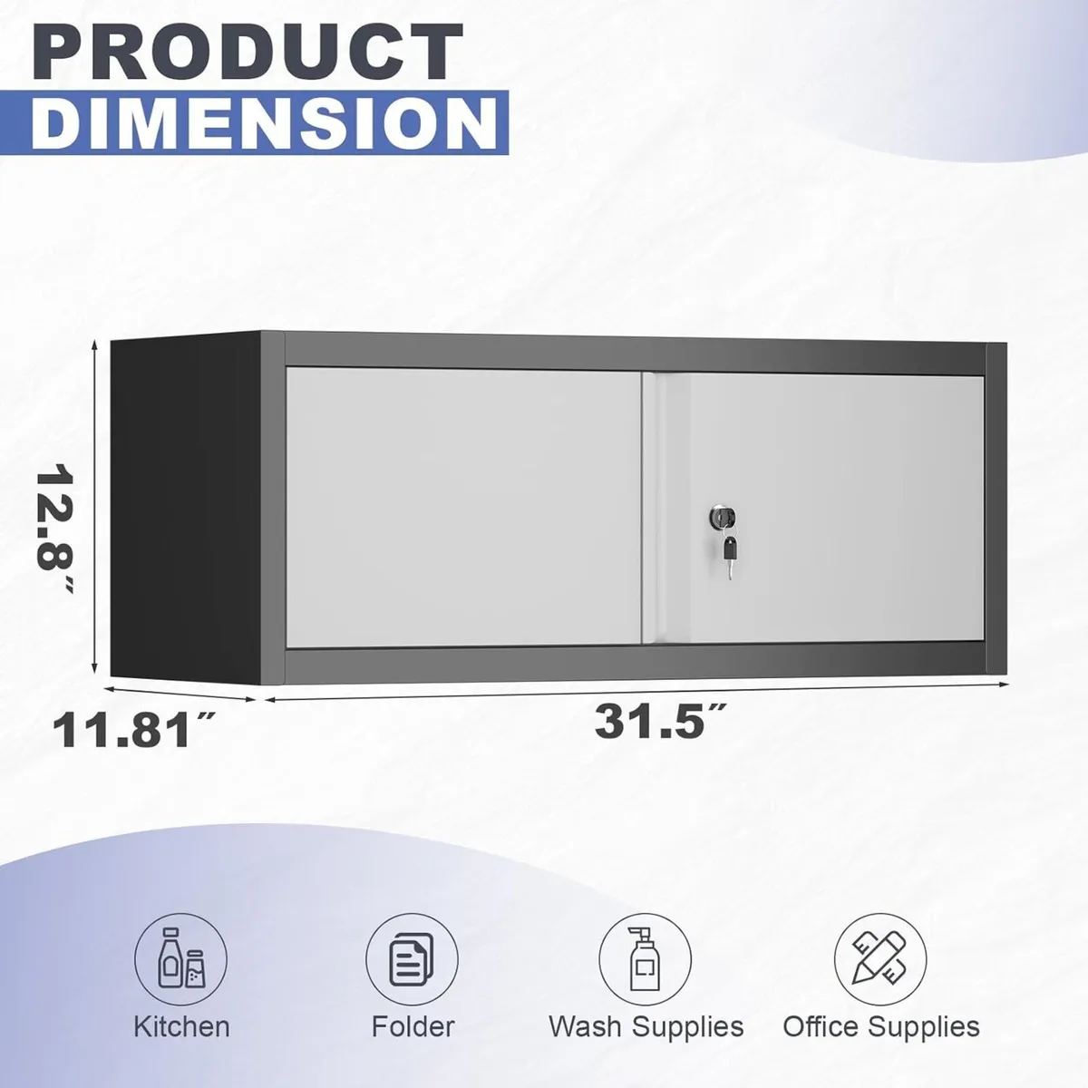 Metal Garage Storage Cabinet Locking Wall Mounted - Image 3