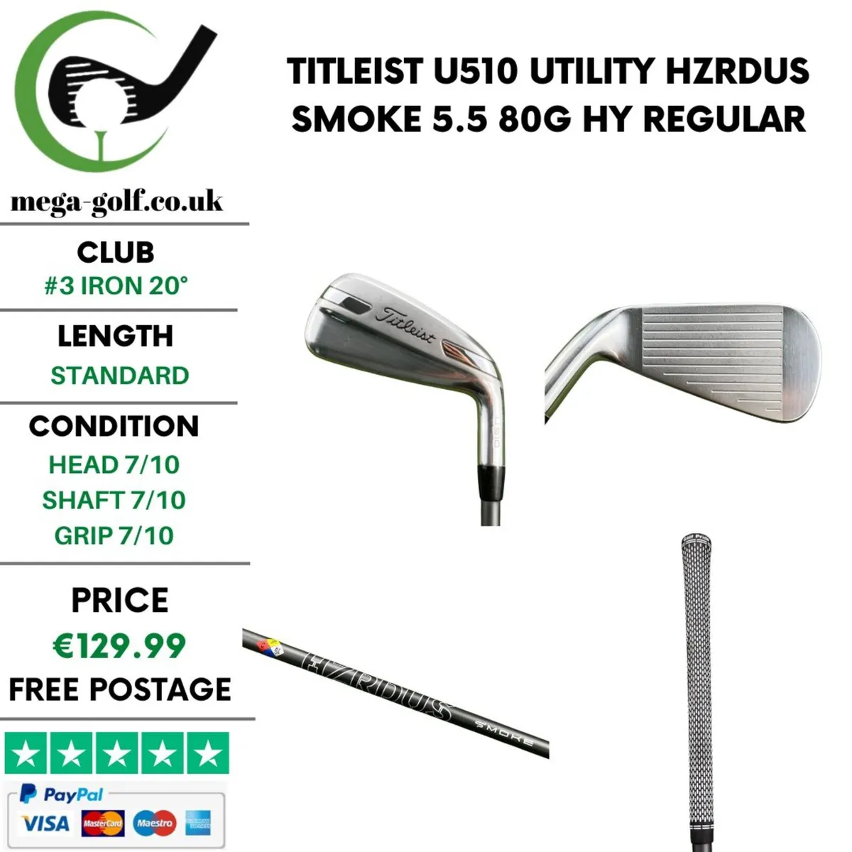 Titleist U510 Utility #3 Iron 20° / Regular - Image 1