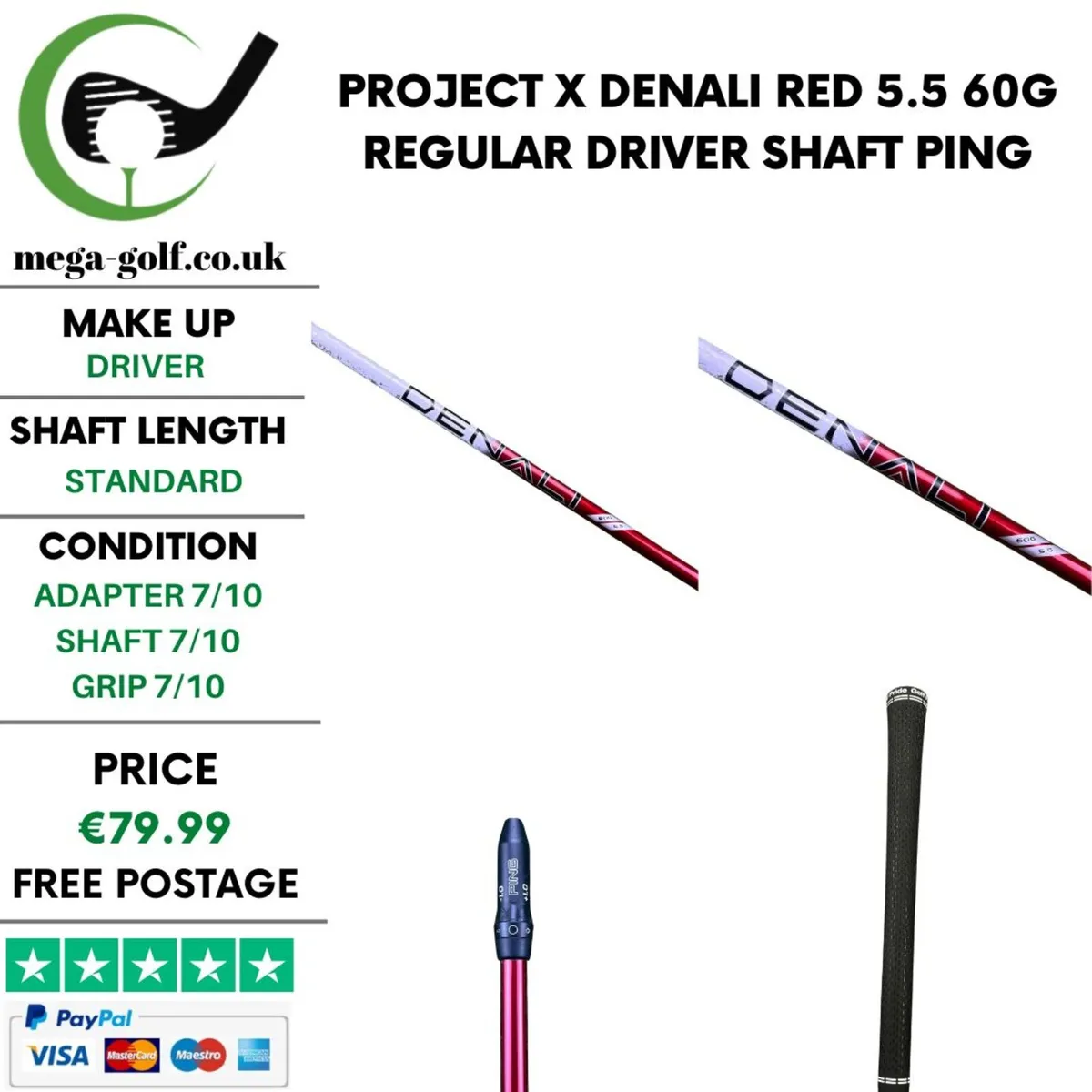 Project X Denali Red 5.5 60g Regular Driver Shaft - Image 1