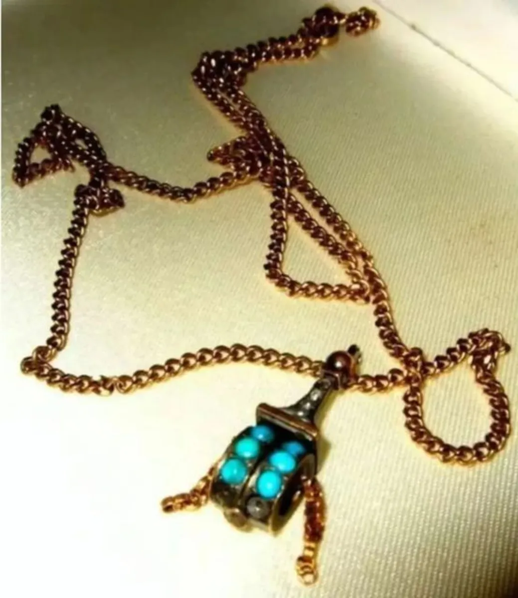 Vintage 9ct Tibetan Prayer Wheel Pendant 22" Chain - Image 3