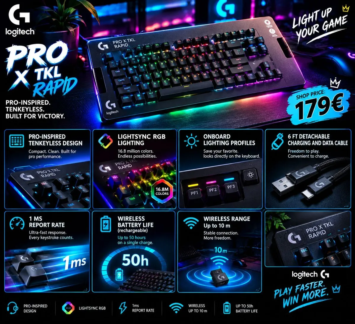NEW Logitech TKL Pro Mechanical Keyboard - Image 1