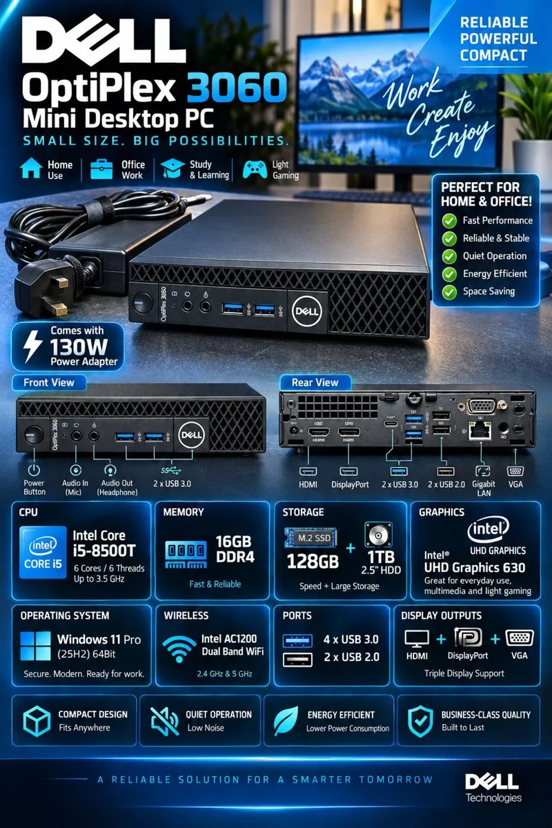 Dell Mini Optiplex 3060 i5 Mini PC - Image 1