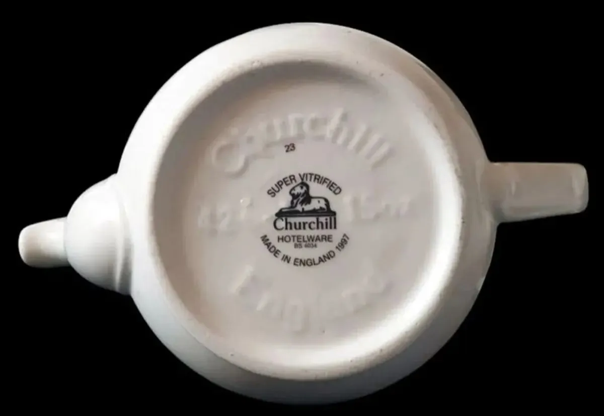 Vintage Churchill England White Teapot 15oz - Image 2