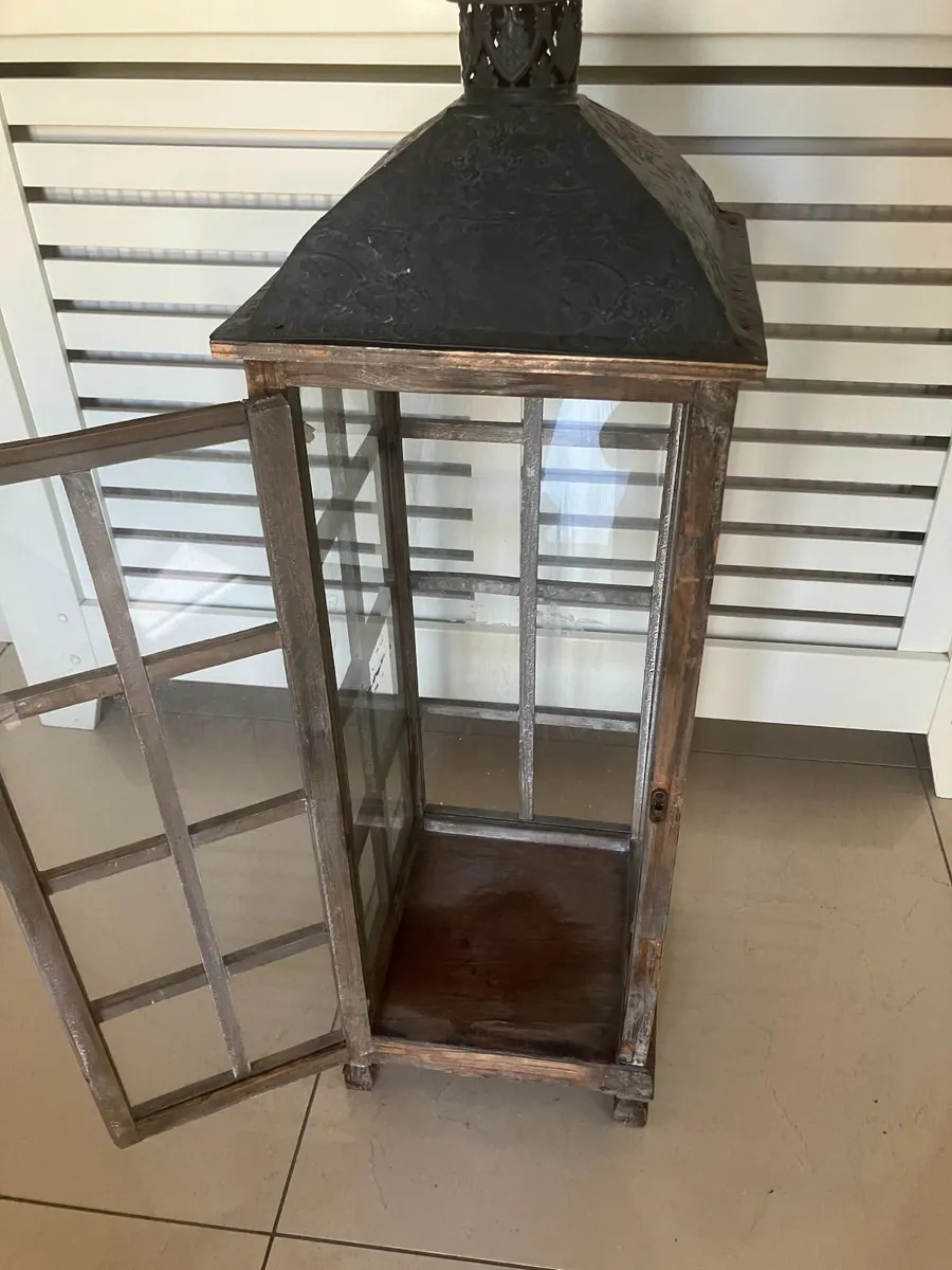 Tall Floor Standing Rustic Wooden Candle Holder - Image 3