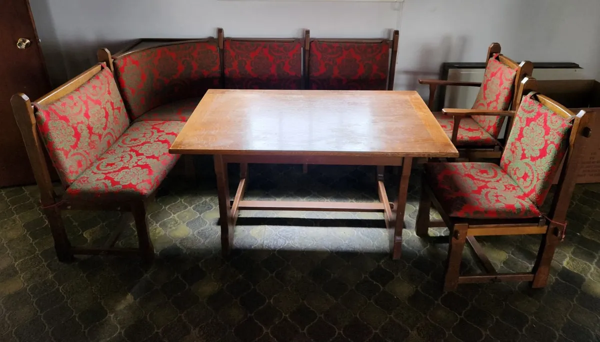 Kitchen wooden corner dining set table and chairs - Image 1