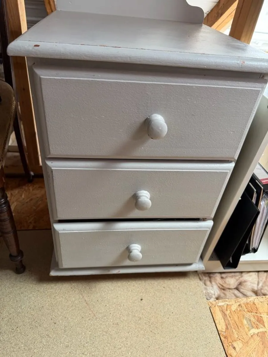 Painted pine bedside locker - Image 1