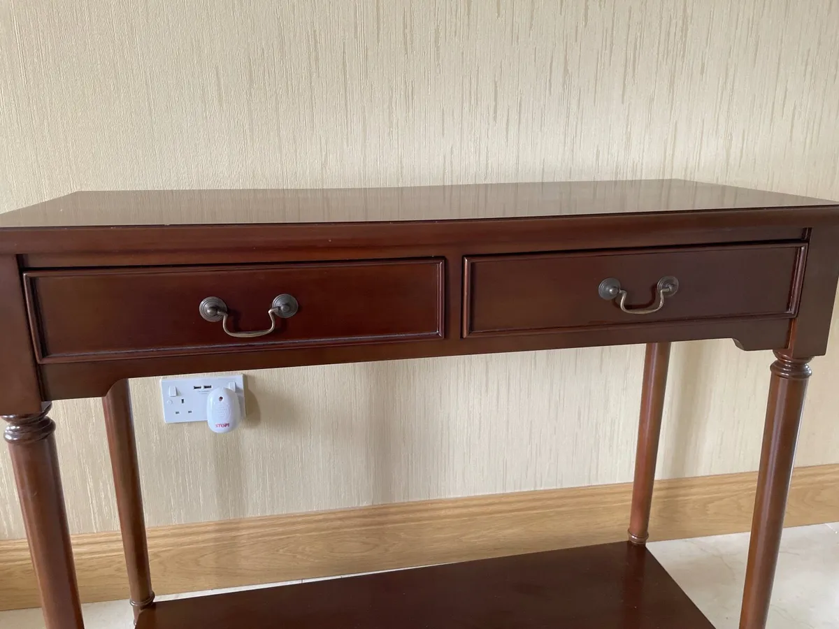 Mahogany console table with 2 drawers - Image 2