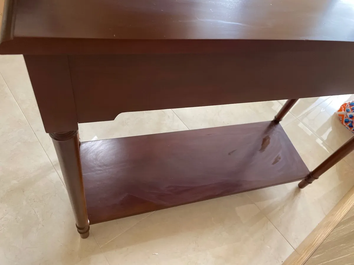 Mahogany console table with 2 drawers - Image 4