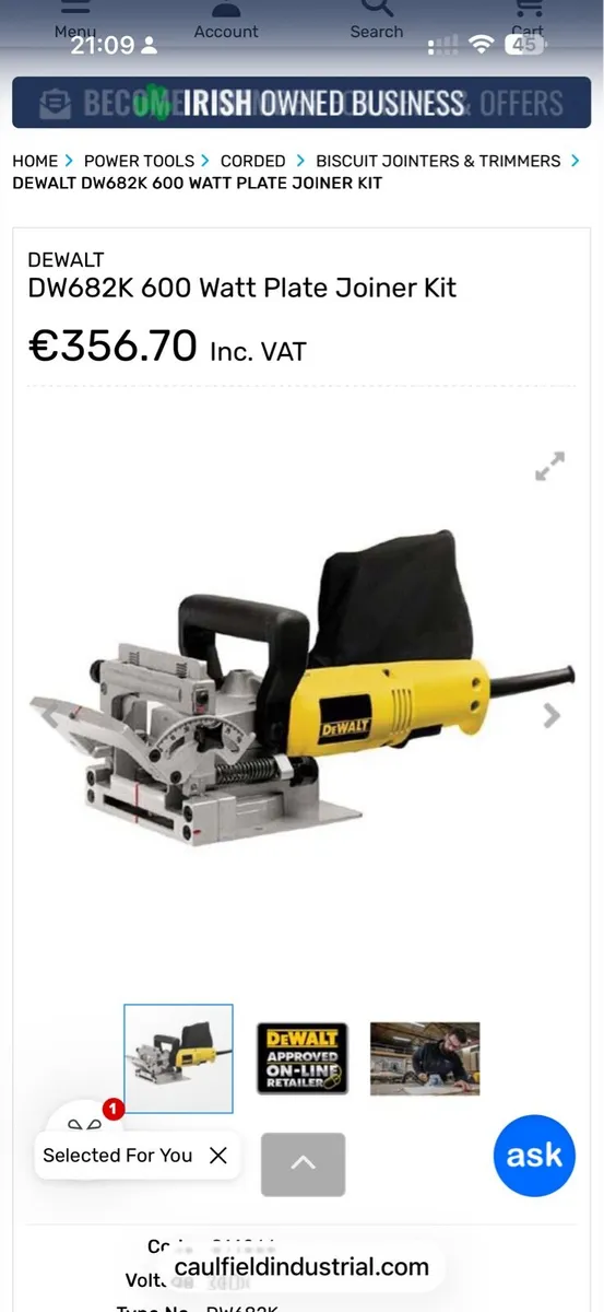 DeWalt DW682 professional biscuit jointe - Image 1