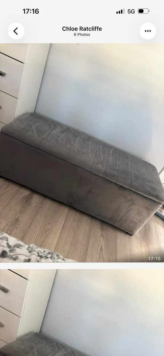Large grey ottoman box