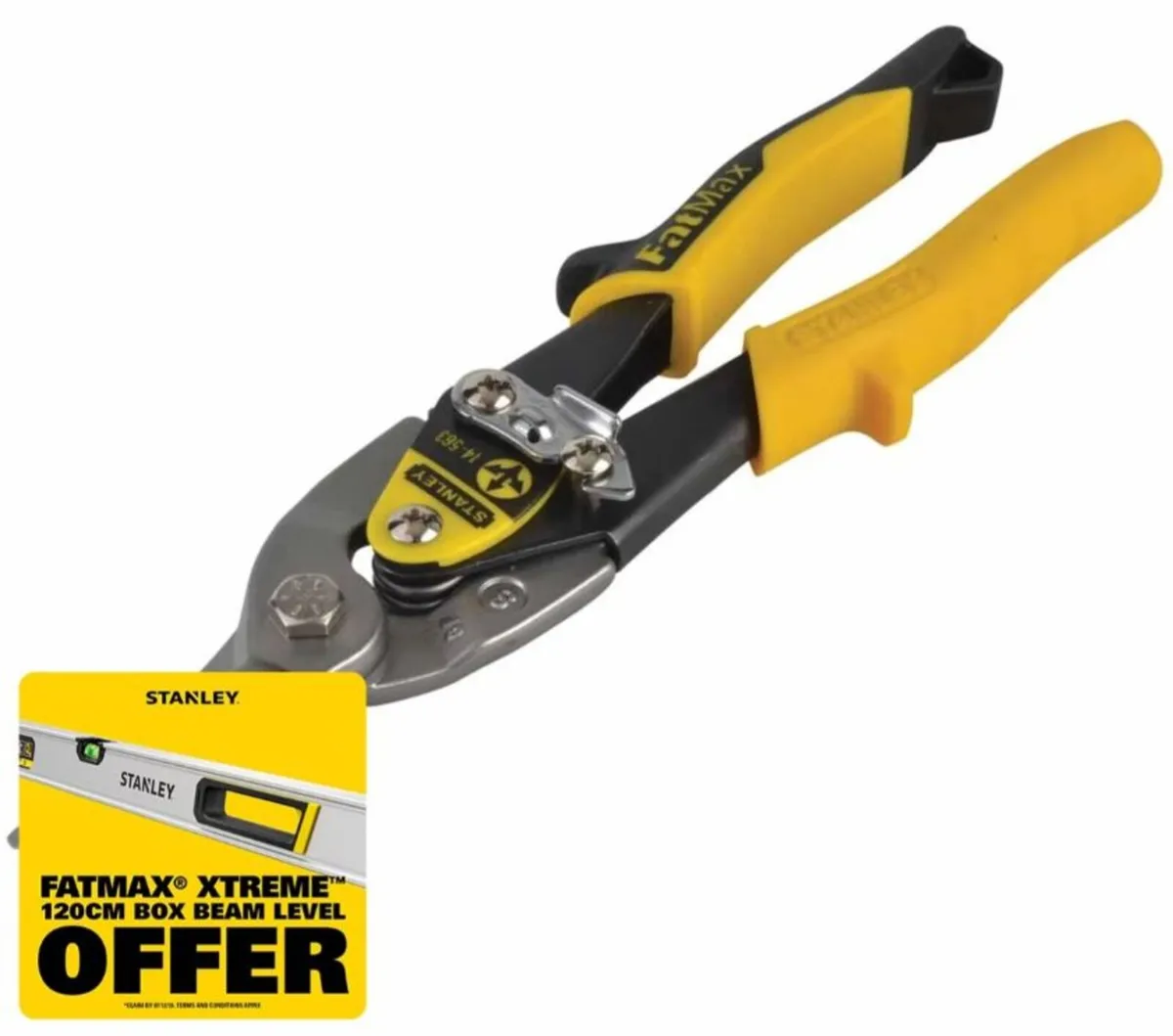 Stanley STA914563 Yellow Aviation Snips & Holster - Image 1