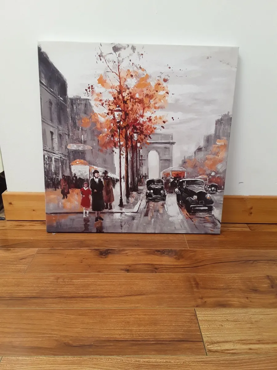Lovely picture of Paris in the 50s printed on canv - Image 3