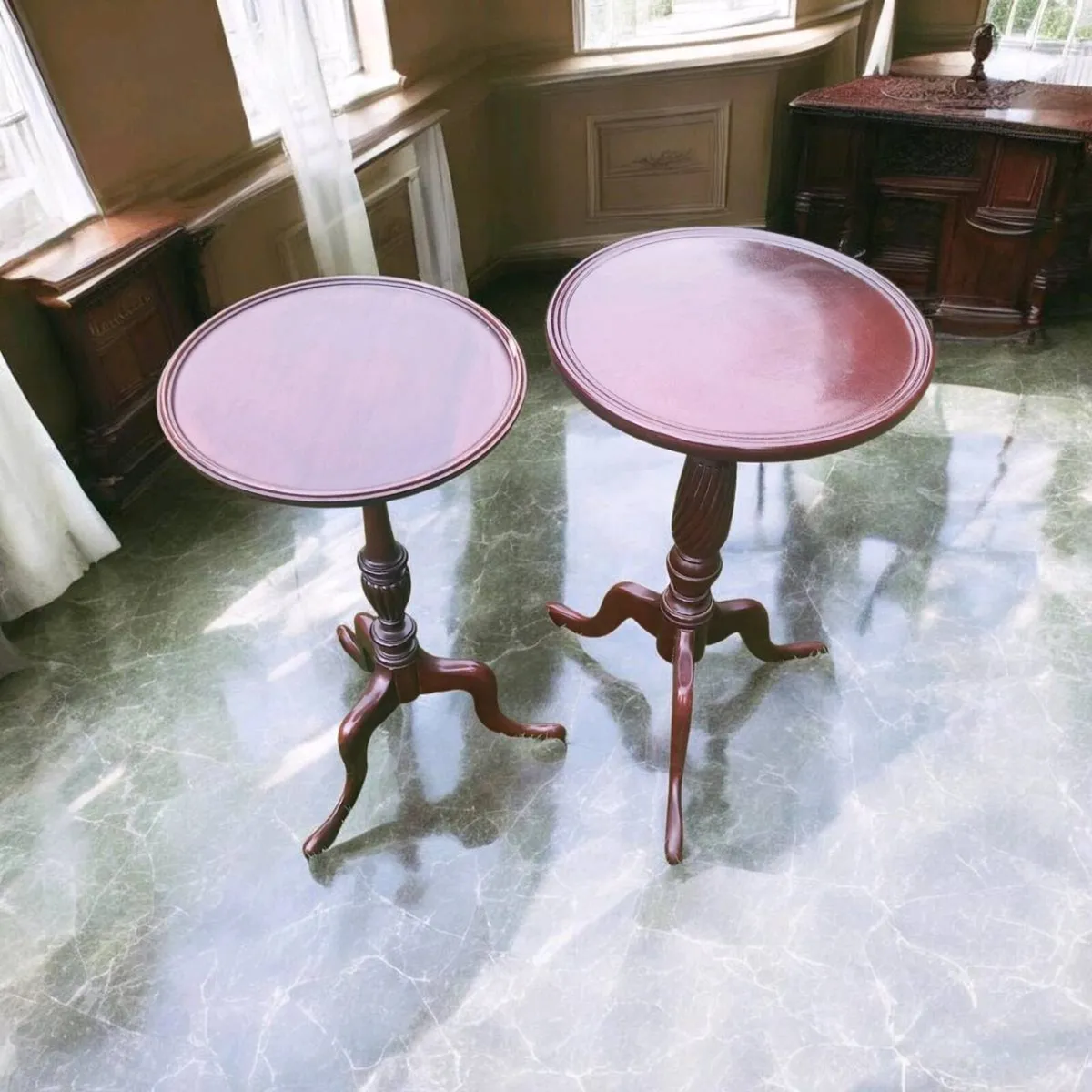 Antique wine or pedestal tables, D18 - Image 3