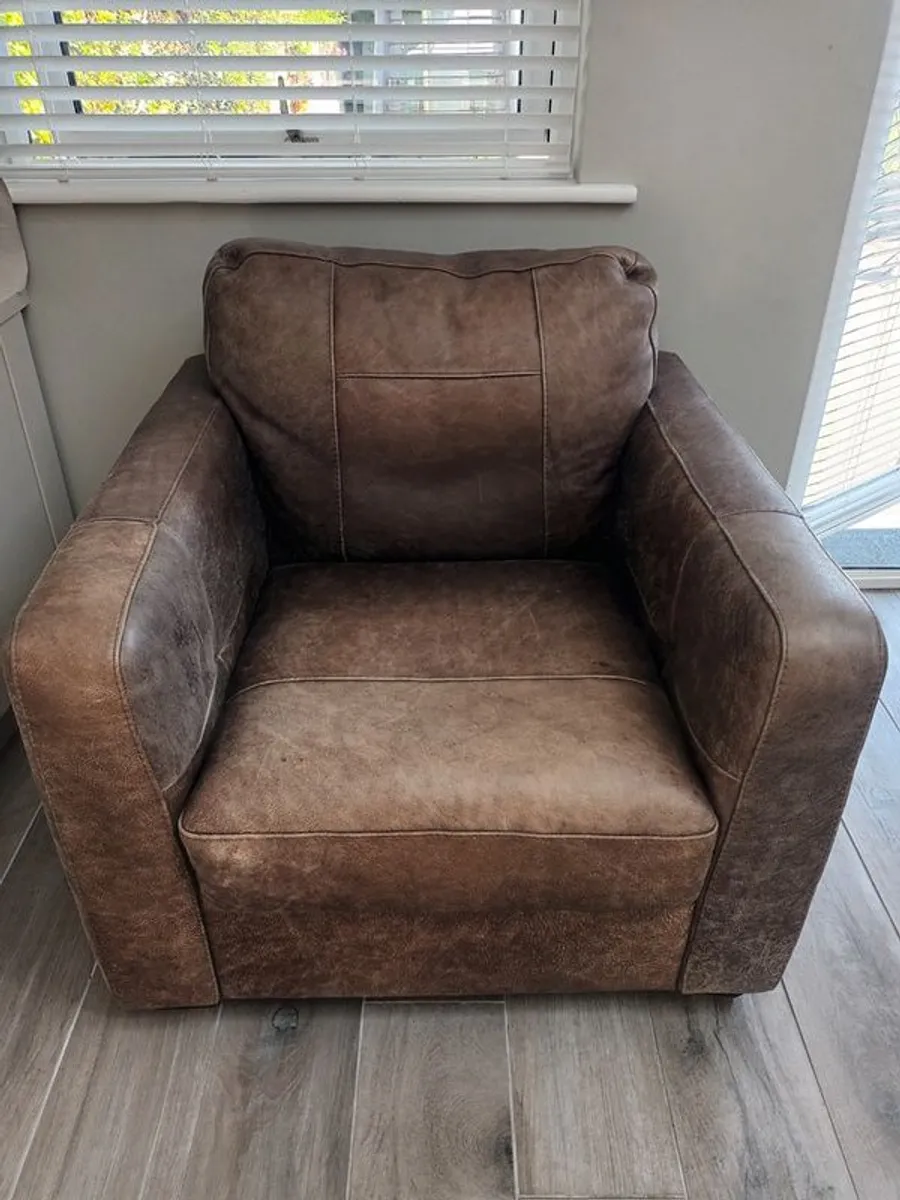 Brown Leather Armchair - Image 1