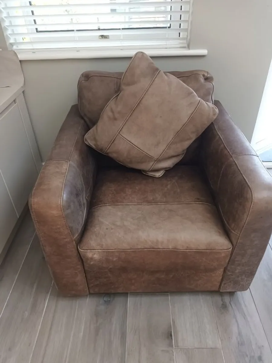 Brown Leather Armchair - Image 3