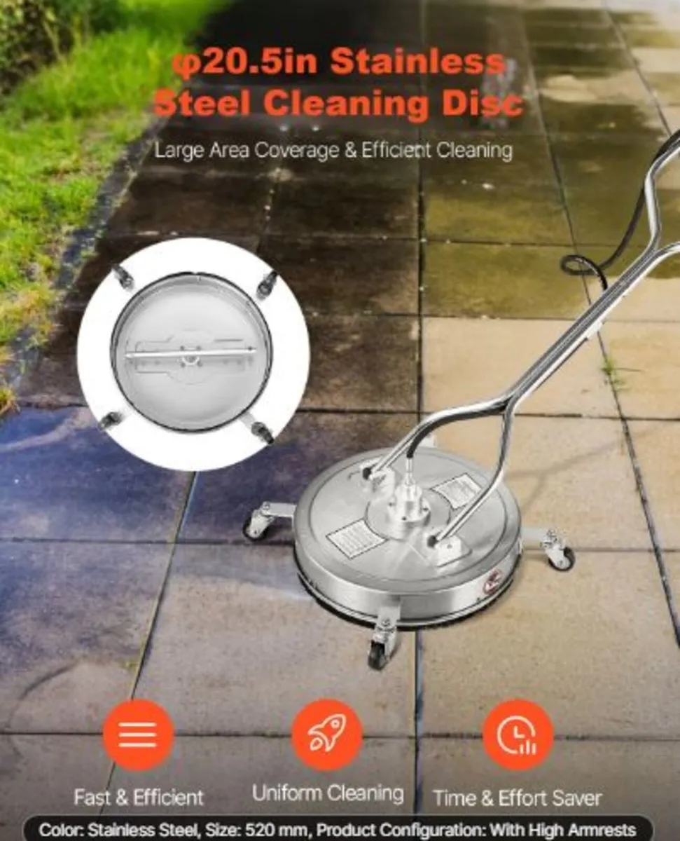 20" Pressure Washer Surface Cleaner, Stainless - Image 4